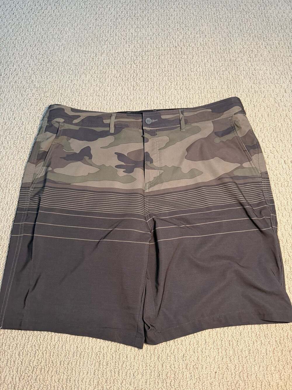 Goodfellow & Co Men's 9" Hybrid Swim Shorts Camo Print Dark Green